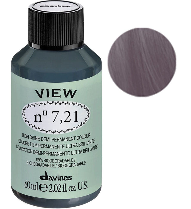 Vopsea demi-permanentă de păr Davines View, nuanța 7.21 Gloss, 60 ml