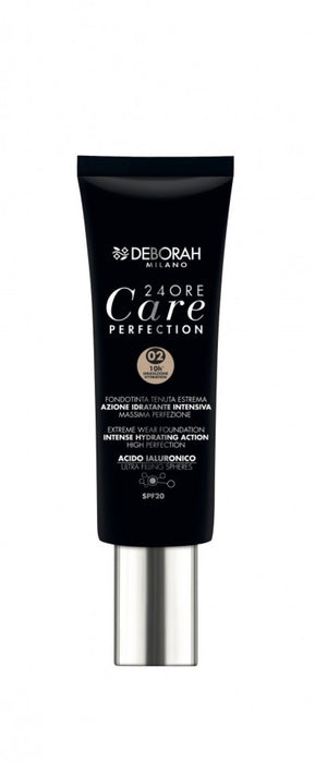 Fond de ten lichid Deborah 24 Ore Care Perfection, hidratant, nuanța 02 Bej, SPF 20, 30 ml, tester