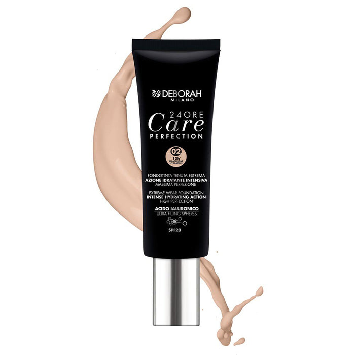 Fond de ten lichid Deborah 24 Ore Care Perfection, de lungă durată, nuanța 001, SPF 20, 30 ml, tester