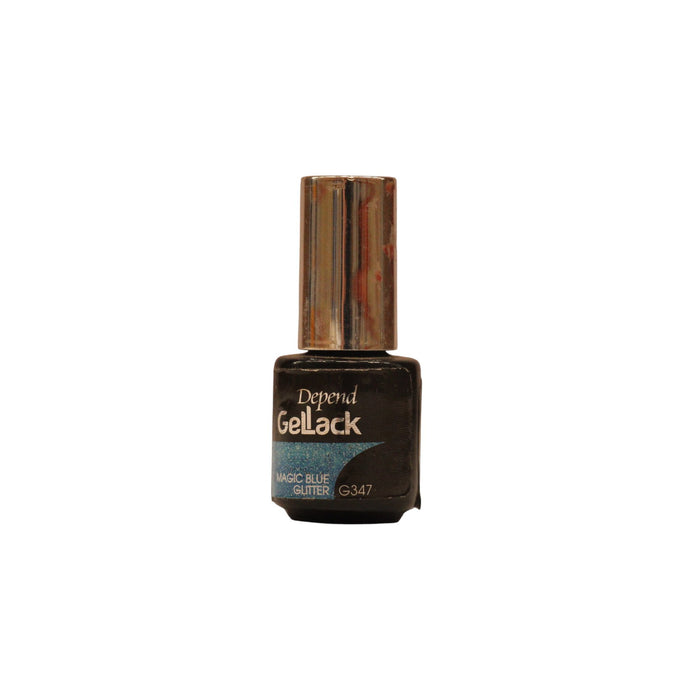 Ojă semipermanentă Depend Gel Lack Aqua Glitter, nuanța G347 Magic Blue Glitter, 5 ml, tester