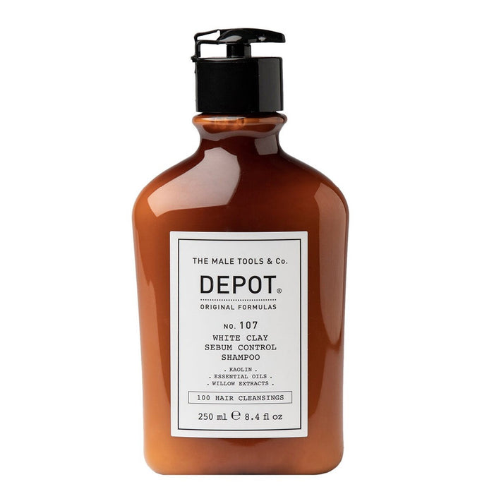 Șampon Depot 100 Hair Cleansing No. 107, cu argilă albă, pentru reglarea sebumului excesiv, 250 ml