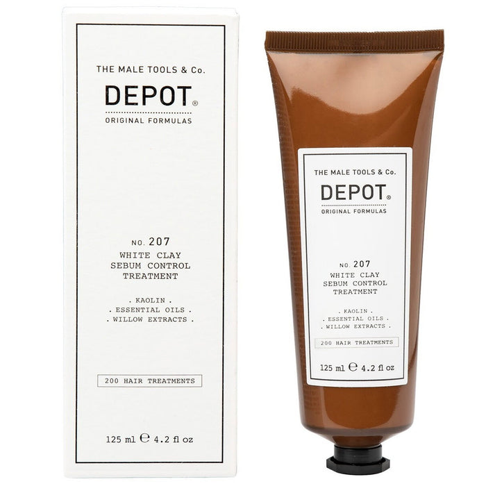 Mască pentru scalp Depot 200 Hair Treatments No. 207, White Clay, pentru reglarea sebumului, 125 ml