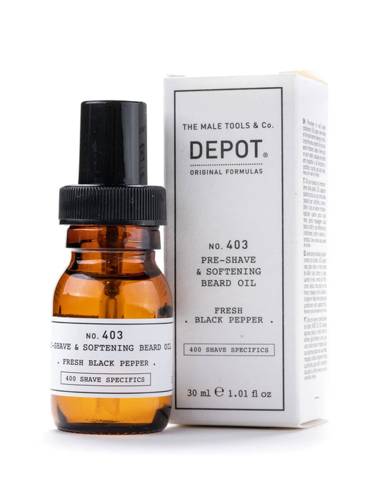 Ulei pre-ras Depot 400 Shave Specifics No. 403, pentru înmuierea bărbii, piper negru proaspăt, pentru bărbați, 30 ml