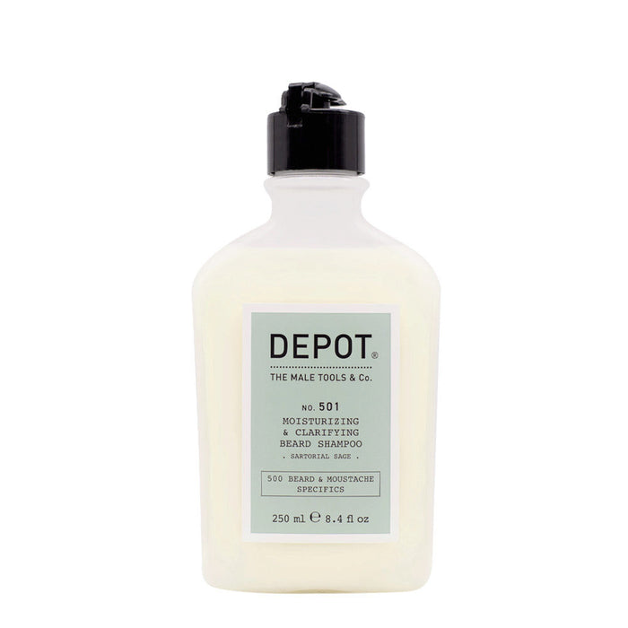 Șampon pentru barbă Depot 500 Beard & Mustache Specifics No. 501, hidratant și clarifiant, 250 ml