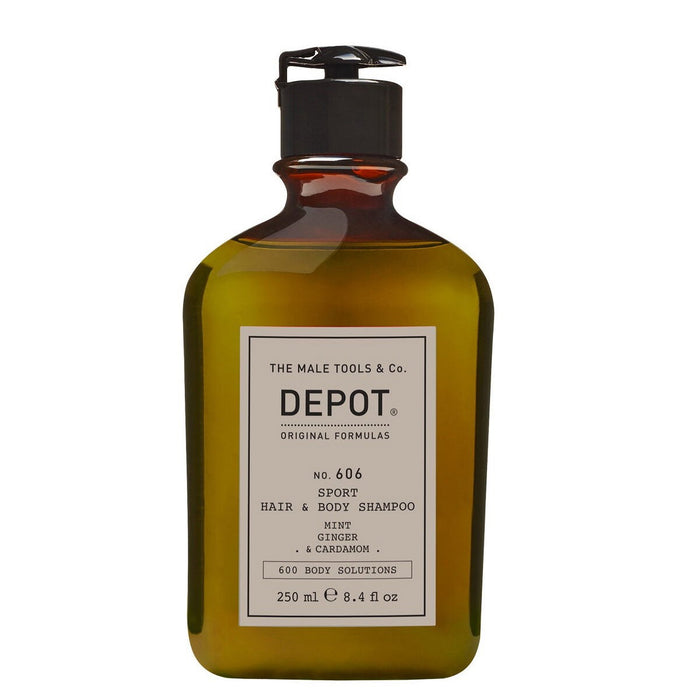 Gel de duș și șampon 2 în 1 Depot 600 Body Solutions No. 606, Mentă, Ghimbir și Cardamom, Complex botanic, 250 ml