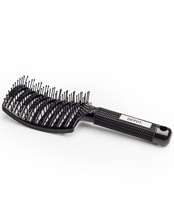 Perie de păr Depot Accessories No. 725, pentru descurcare, ventilată, neagră, mare