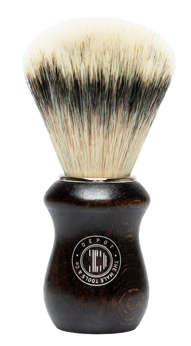 Perie de bărbierit Depot Accessories No. 731 Luxury, din lemn, maro, pentru bărbați
