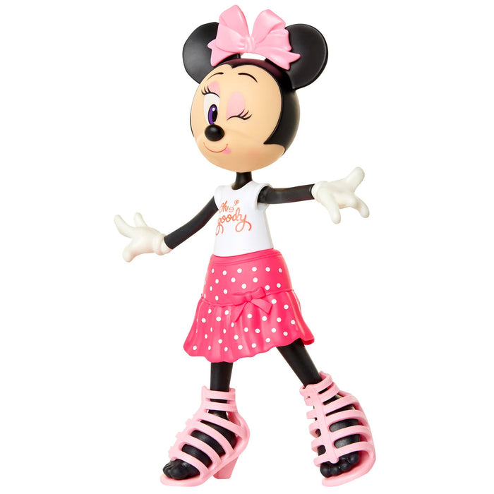 Păpușă Disney Minnie Mouse Fashion Dolls, cu fustă roz cu buline și fundă