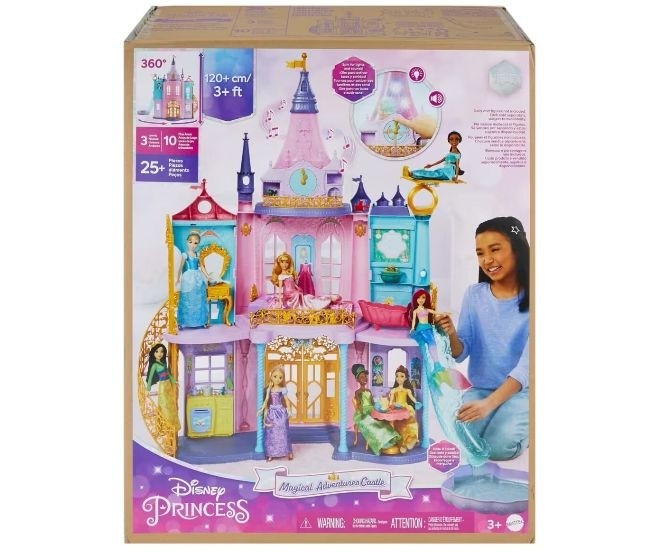 Castel de joacă Mattel Disney Princess Magical Adventures, 120 cm, peste 25 de accesorii