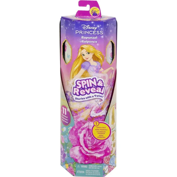 Păpușă Mattel Disney Princess Spin & Reveal, Rapunzel, 11 surprize