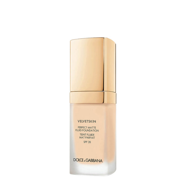 Fond de ten lichid Dolce & Gabbana Velvetskin, mat, nuanța 75, SPF 20, 30 ml
