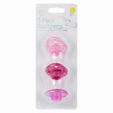 Set de 3 suzete Baby Pure, nuanțe de roz