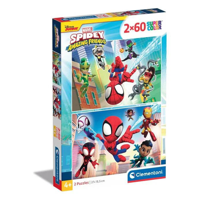 Puzzle Clementoni Marvel Spidey and His Amazing Friends, 2 x 60 piese, 4+ ani