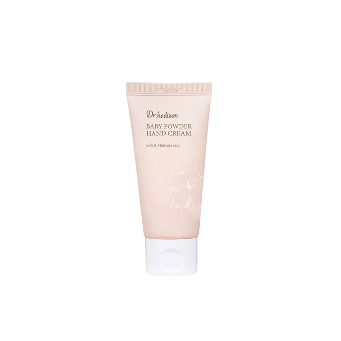 Cremă de mâini Dr. Hedison Baby Powder, hidratantă, cu unt de shea, 50 ml
