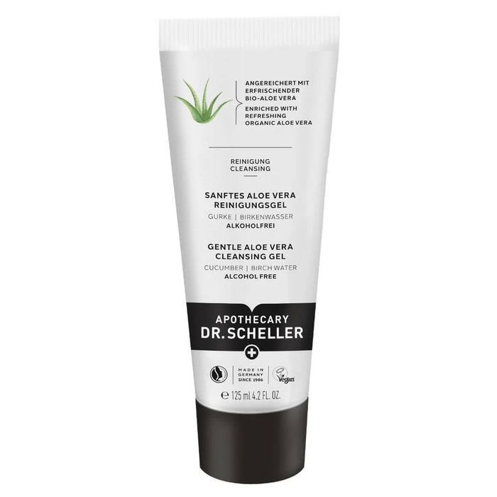 Gel de curățare Dr. Scheller Aloe Vera, fără parfum, fără alcool, vegan, 125 ml