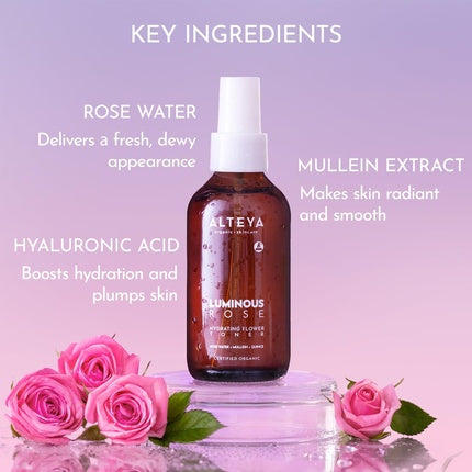 Toner facial, Alteya Organics, Luminous Rose, 120ml