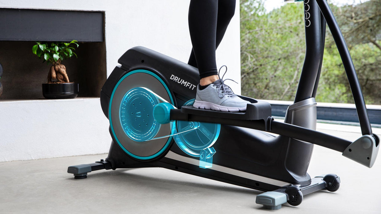 Bicicletă eliptică Cecotec Drumfit Elliptical 9000 Eir Pro, volantă de 9 kg, pas de 38 cm, rezistență motorizată