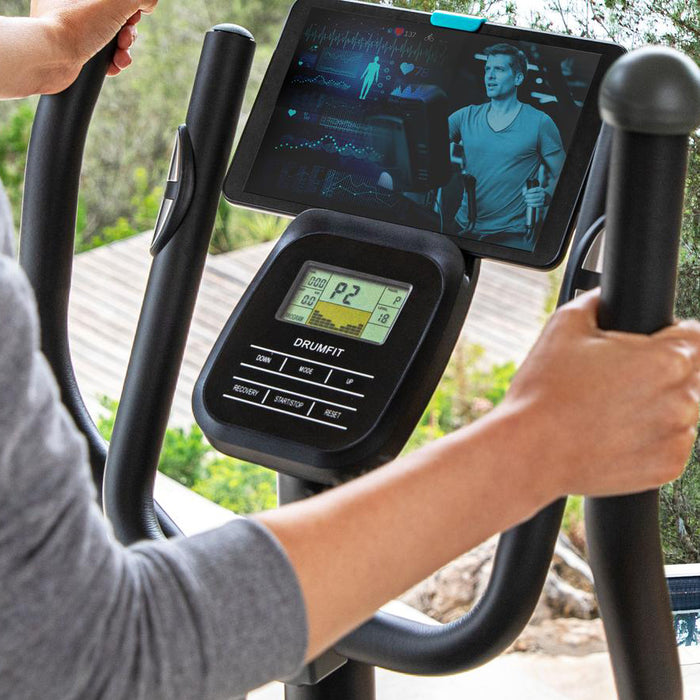 Bicicletă eliptică Cecotec Drumfit Elliptical 9000 Eir Pro, volantă de 9 kg, pas de 38 cm, rezistență motorizată