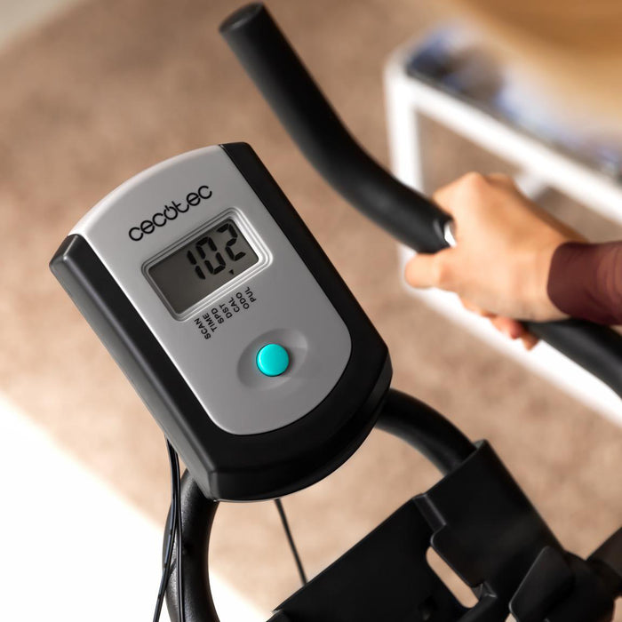 Bicicletă indoor Cecotec Drumfit Indoor 10000 Teseo, volantă 10 kg, rezistență variabilă, afișaj LCD
