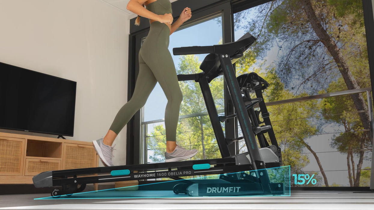 Bandă de alergare Cecotec Drumfit Wayhome 1600 Obelia Pro, 1500 W, 1–16 km/h, 12 programe, suprafață 130 × 42 cm