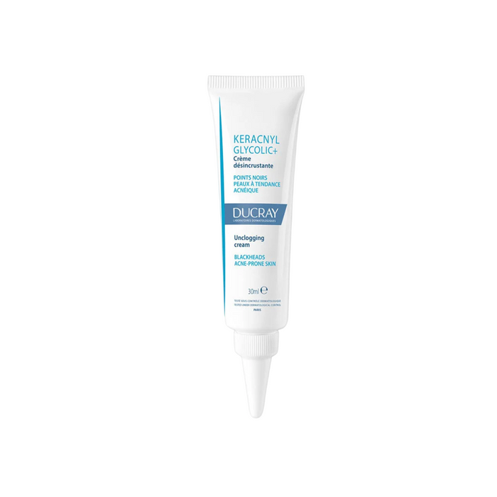 Cremă de față Ducray Keracnyl Glycolic+, anti-puncte negre, pentru ten gras și cu tendință acneică, 30 ml