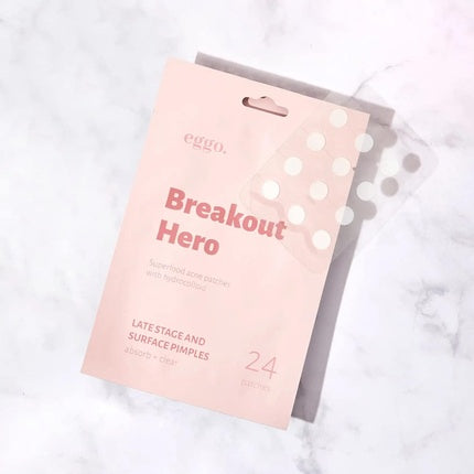 Eggo Breakout Hero Pimple Patch, 24 bucăți, roz transparent