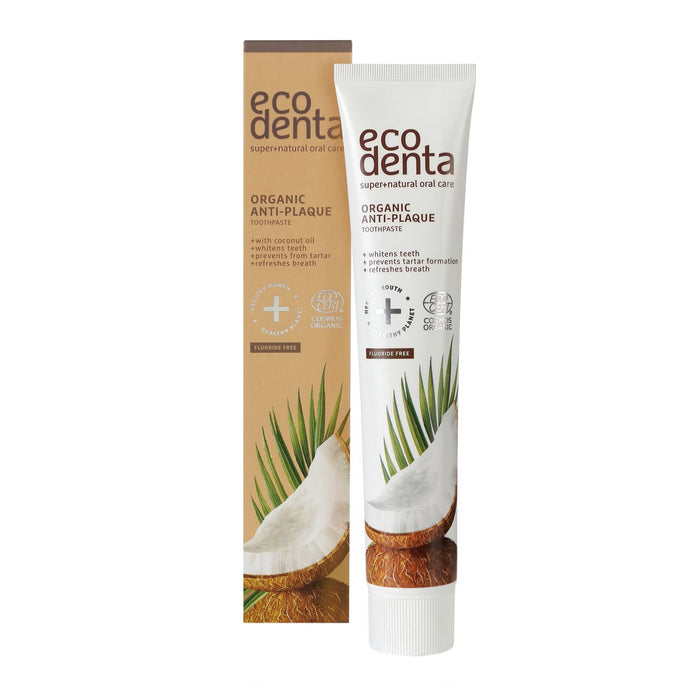 Pastă de dinți Ecodenta Organic Anti-Plaque, pentru albire și combaterea plăcii, 75 ml
