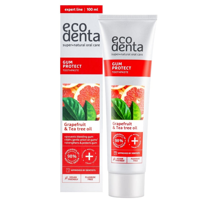 Pastă de dinți Ecodenta Gum Protect, pentru gingii și dinți sensibili, fără fluor, 100 ml