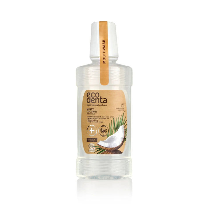 Apă de gură Ecodenta Coconut & Mint, pentru respirație proaspătă, 500 ml
