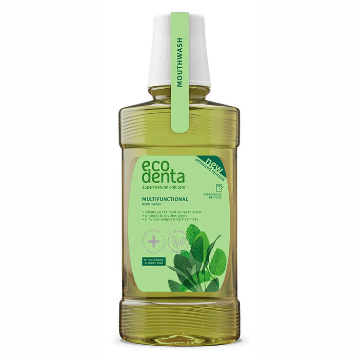 Apă de gură Ecodenta, cu mentă, pentru protecția gingiilor, 250 ml