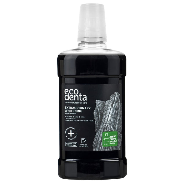 Apă de gură Ecodenta Extraordinary Whitening, cu mentă, pentru albire, 500 ml