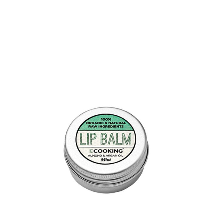 Balsam de buze Ecooking Lip Balm, hidratant, cu ulei de migdale și argan, mentă, 15 ml