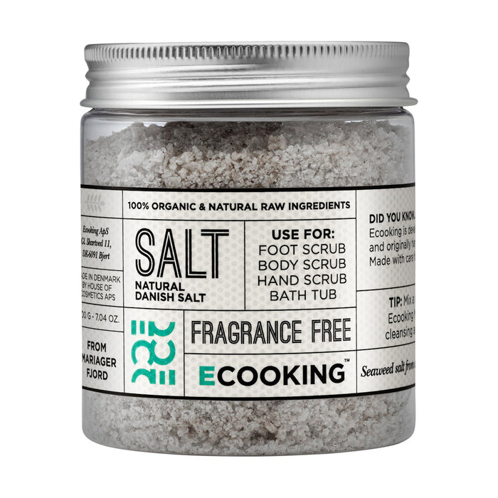 Sare de baie Ecooking, vegană, fără parfum, pentru baie și exfoliere, 200 g
