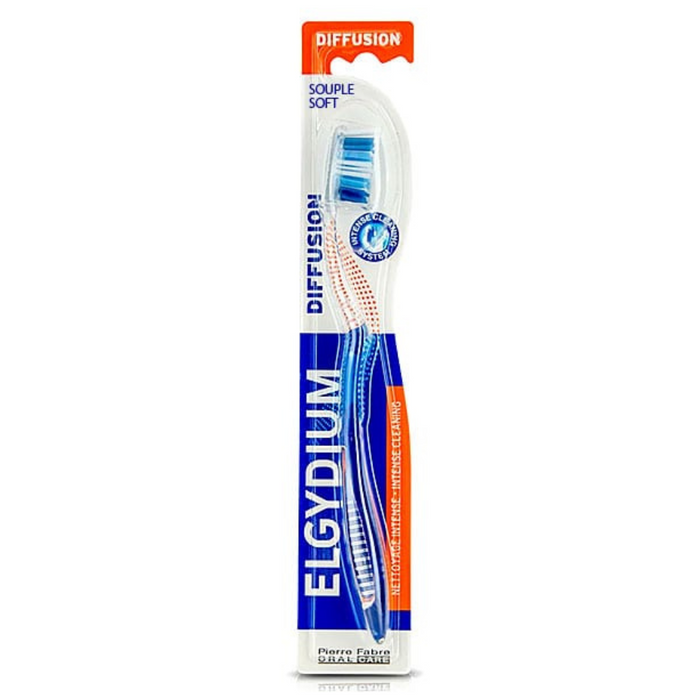 Periuță de dinți Elgydium Diffusion, peri moi, multicolor