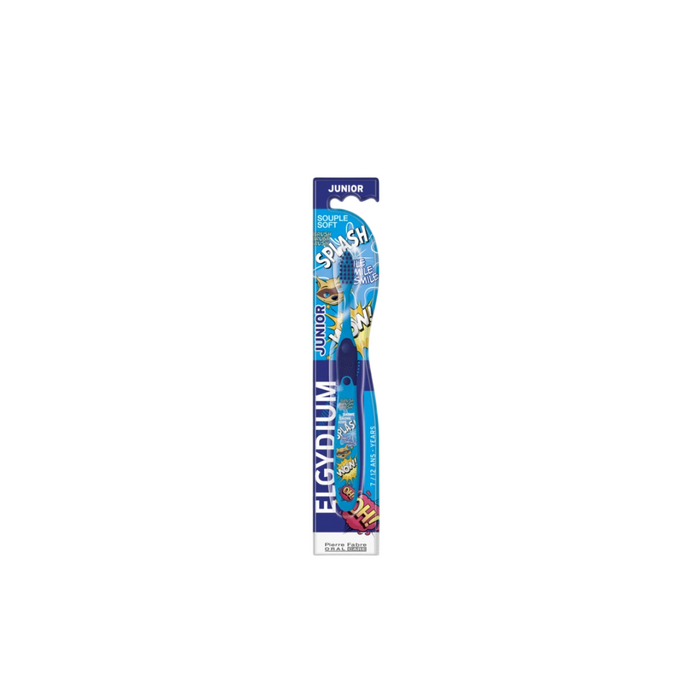Periuță de dinți Elgydium Junior Splash, albastră, cu peri moi