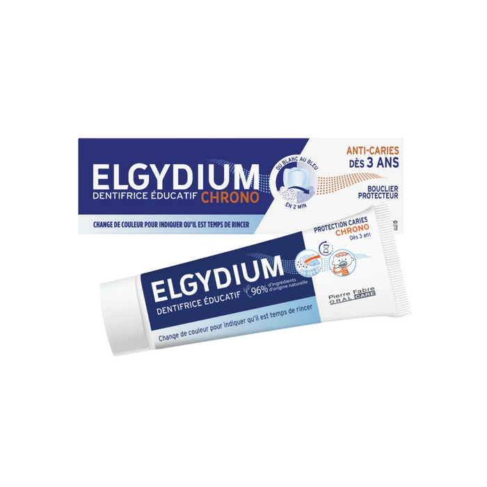 Pastă de dinți Elgydium Chrono, anti-carii, cu schimbare de culoare, de la 3 ani, 50 ml