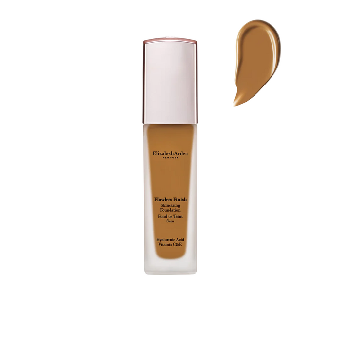 Fond de ten cremos Elizabeth Arden Flawless Finish Skincaring, cu acid hialuronic, purtare îndelungată, nuanța 510N Bronz profund neutru, 30 ml