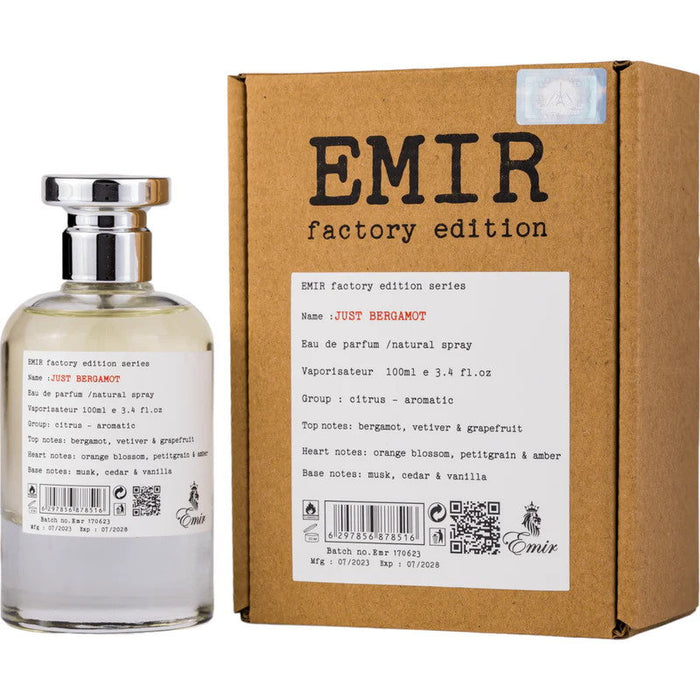 Apă de parfum Emir Just Bergamot Factory Edition, unisex, 100 ml