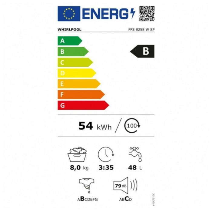 Mașină de spălat Whirlpool Corporation FFS 8258 W SP 1200 rpm 60 cm 8 kg