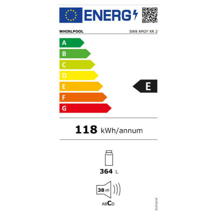 Frigider Whirlpool Corporation SW8AM2YXR2 Oțel (187 x 60 cm)
