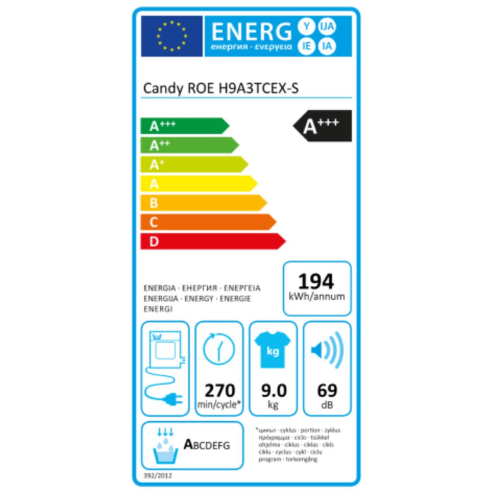 Uscător de condens Candy ROE H9A3TCEX-S