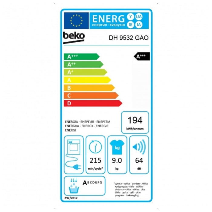Uscător de condens BEKO DH 9532 GAO Alb