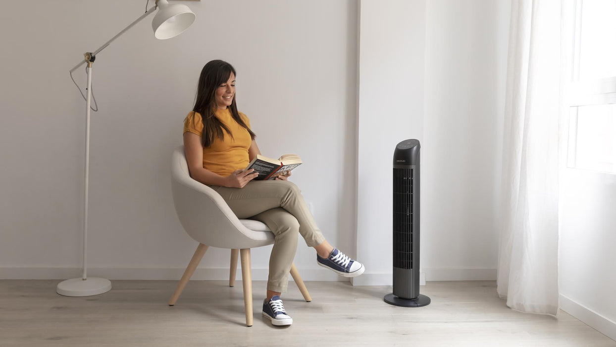 Ventilator tip turn Cecotec EnergySilence 850 SkyLine, 45 W, înălțime 84,3 cm, 3 trepte, gri