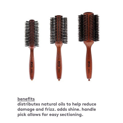 Perie Radială Evo Bruce 28mm - Perie de Styling cu Fibre Naturale pentru Femei și Bărbați