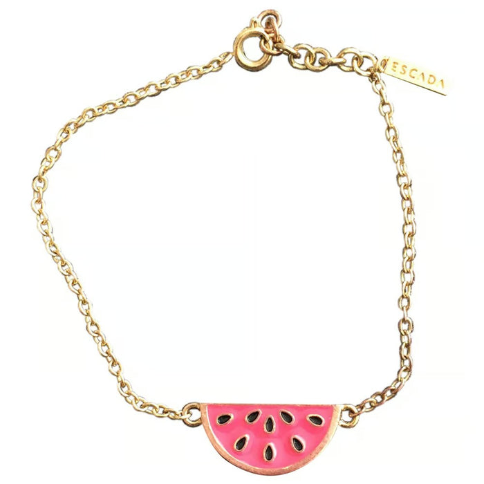 Brățară Escada Summer Limited Edition Sorbetto Rosso, lanț cu aspect auriu, element decorativ în formă de pepene