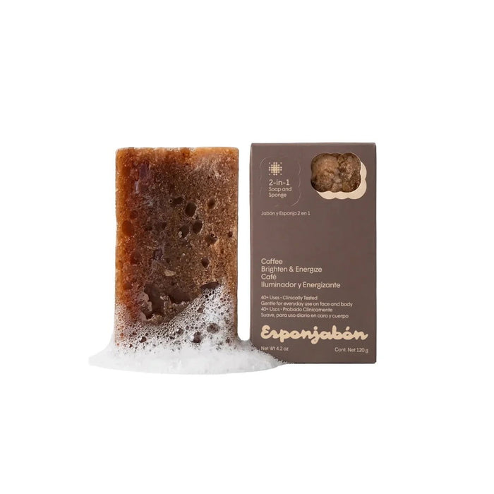 Săpun și burete 2 în 1 Esponjabon Coffee, pentru reglarea sebumului, 120 g