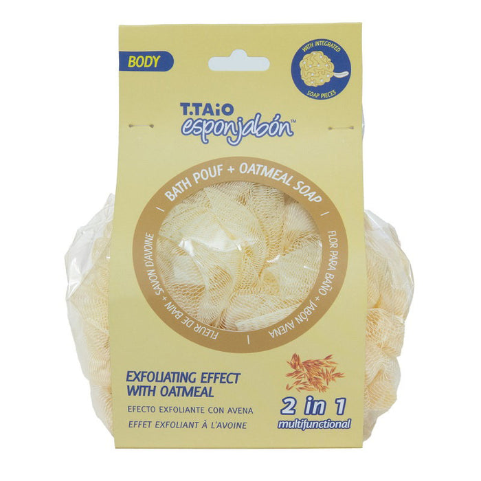 Săpun și burete de baie 2 în 1 Esponjabon Oatmeal, efect exfoliant, 1 buc