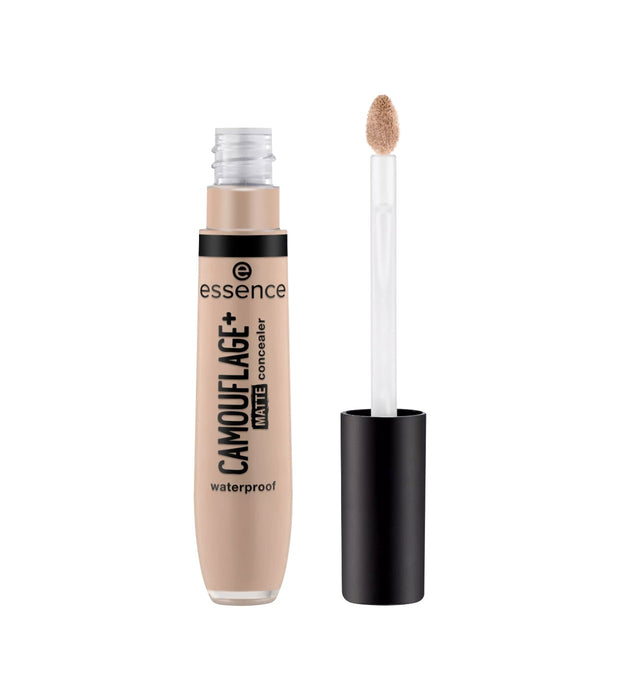 Corector lichid Essence Camouflage+ Matt, cu efect mat, rezistent la apă, nuanța 100, 8 ml