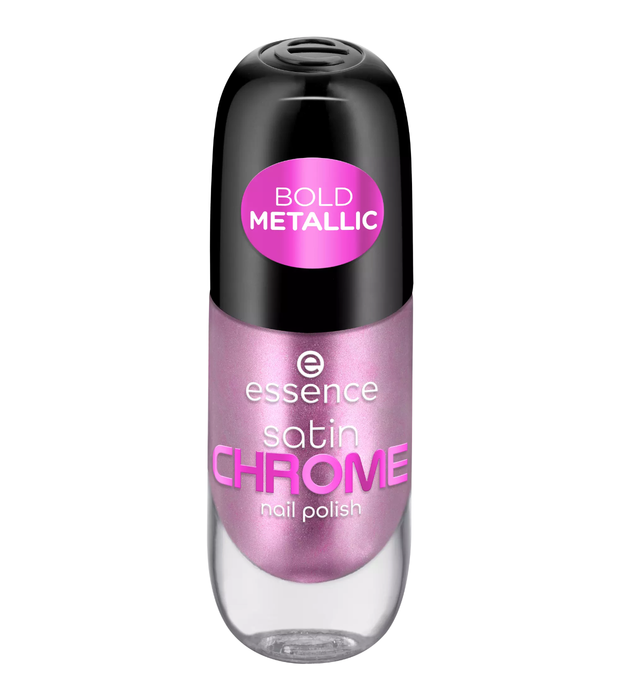Lac de unghii Essence Satin Chrome, nuanța 02 Artificial Pinktelligence, efect metalic, 8 ml