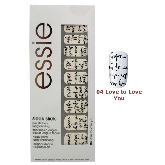 Stickere pentru unghii Essie Sleek Stick, nuanța 04 Love to Love You, 18 buc